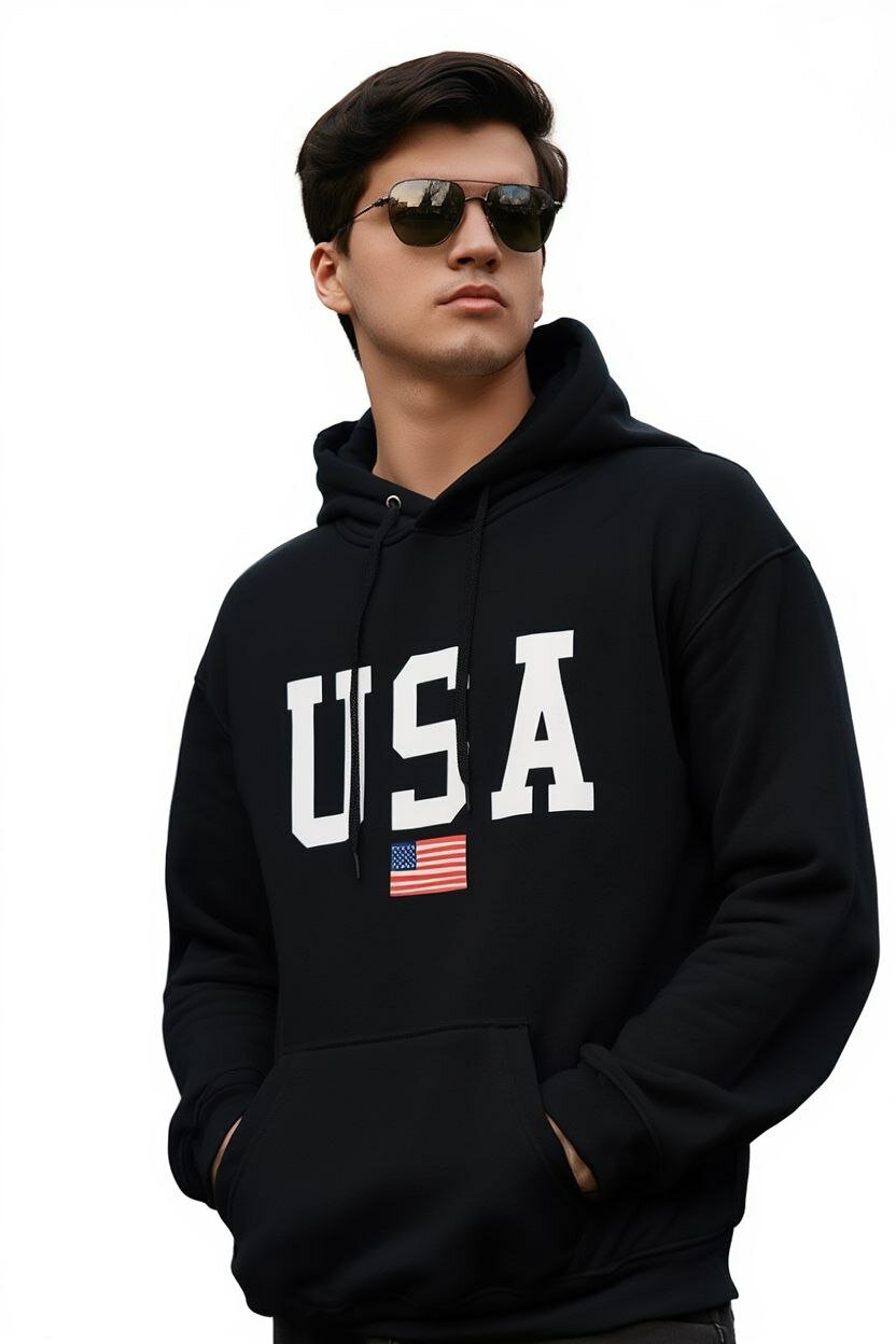 Худи  Hoodie USA, размер L, 10 черный — фото 1