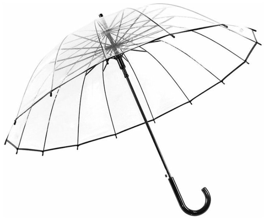 Зонт автоматический Angel мужской женский зонтик защитой от ветра светоотражающей черный-прозрачный