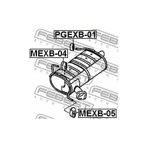 FEBEST MEXB-05 крепление глушителя\ Mitsubishi (Мицубиси) Space runner (Спейс ранер) 2.0 / 2.4 99 / grandis 2.4 04