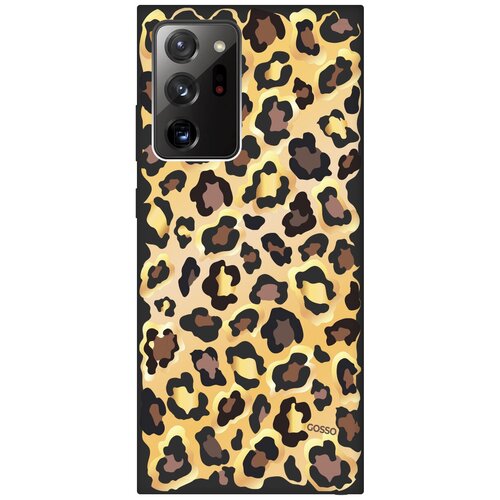фото Ультратонкая защитная накладка soft touch для samsung galaxy note 20 ultra с принтом "cheetah" черная gosso