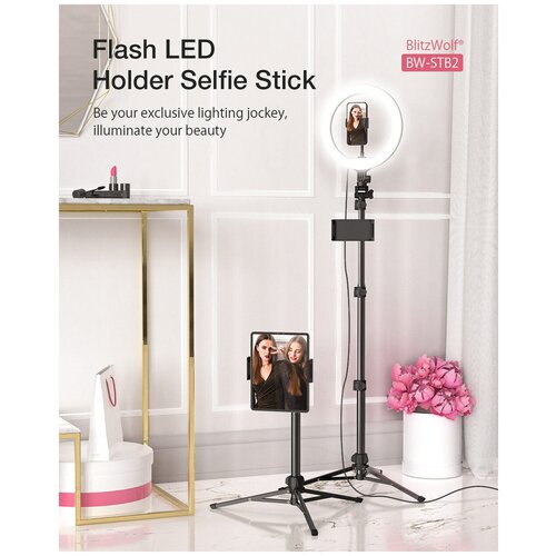 Кольцевая лампа со штативом Flash LED BlitzWolf BW-STB2 до 135m Height 360 Fill Light 289000₽