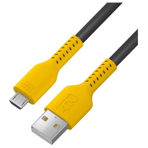 Кабель 4PH USB - micro USB, 2А, 0.5м, желтый/черный