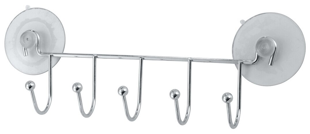 фото Крючок-вешалка на присосках Рыжий кот Eline-WH-1 (хром), 5 шт