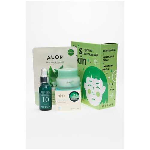 Купить Набор ухода за кожей «It’s Skin против воспалений»: крем, сыворотка и маска 602000102 Зеленый, It'S SKIN