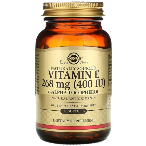 Капсулы SOLGAR Naturally Sourced Vitamin E 400 ME, 360 г, 400 МЕ, 100 шт.