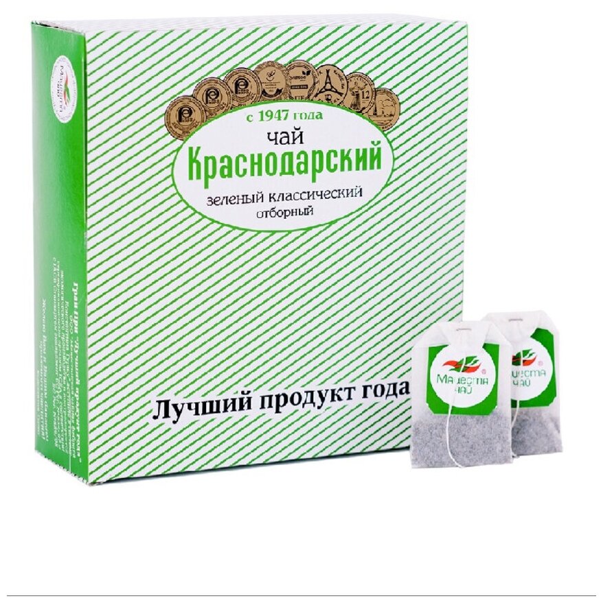 Краснодарский чай зеленый классический «Отборный» 100 пакетиков по 1,5 гр - фотография № 2