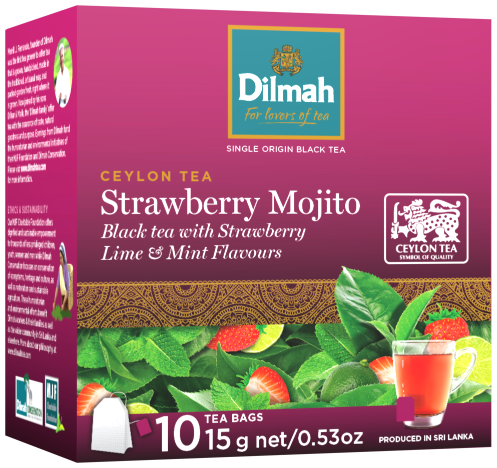 Чай черный Dilmah Strawberry Mojito пакетированный