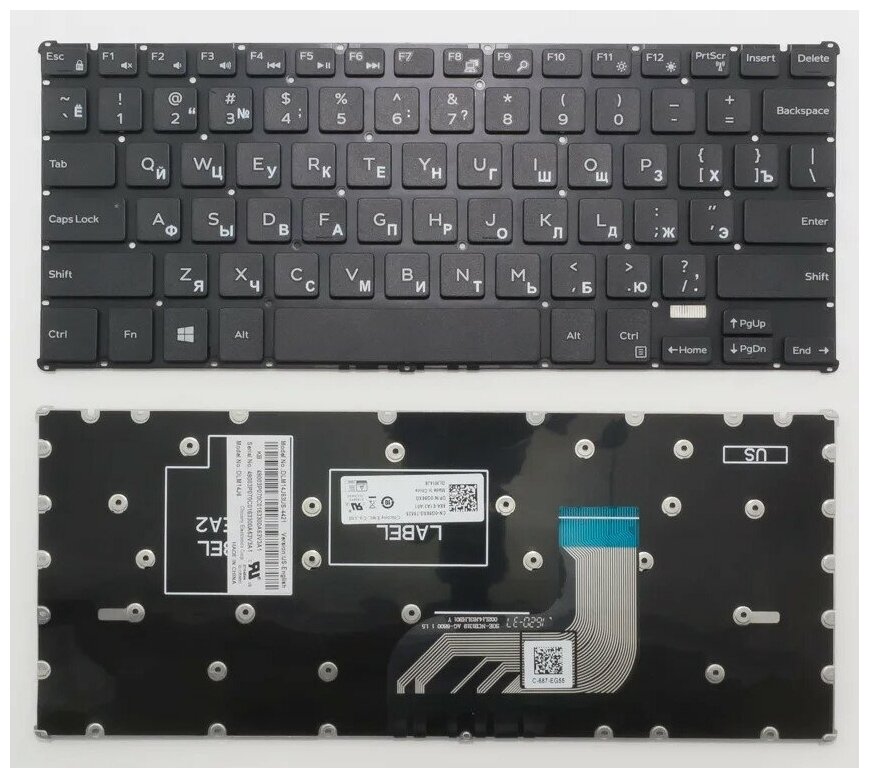Клавиатура для ноутбука Dell Inspiron 11-3162 черная 1490₽