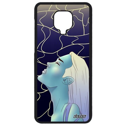 фото Противоударный чехол для мобильного // xiaomi redmi note 9s // "надежда" девушка ожидание, utaupia, синий