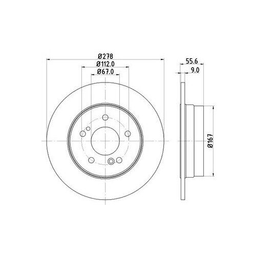 Диск тормозной задний HELLA PAGID 8DD355101011