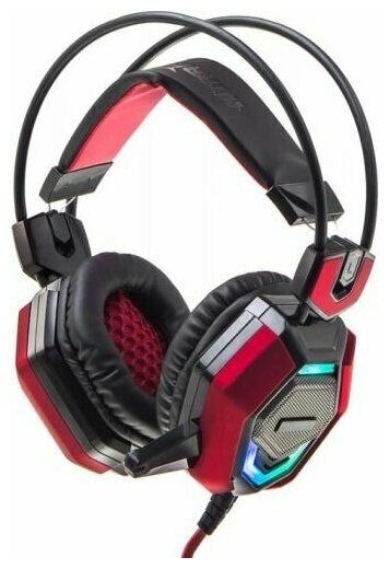 Наушники с микрофоном Oklick HS-L900G hurricane черный/красный 1.85м мониторные оголовье