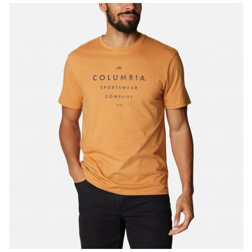 фото Футболка columbia path lake™ graphic tee ii мужская, цвет жёлтый, размер m