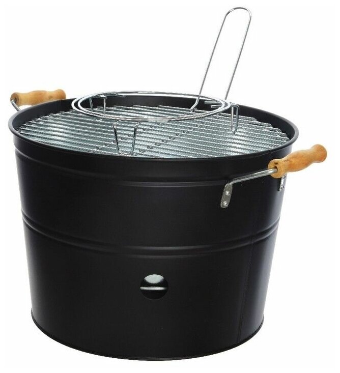 Kaemingk, Портативный гриль ведёрко BBQ-STYLE, сталь, чёрный, 33x40x24 см 846416