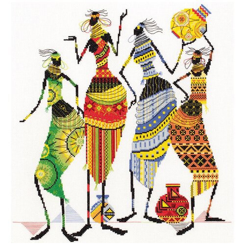 PANNA Набор для вышивания Африка Африканочки-подружки (NM-0739), 41.5 х 38 см