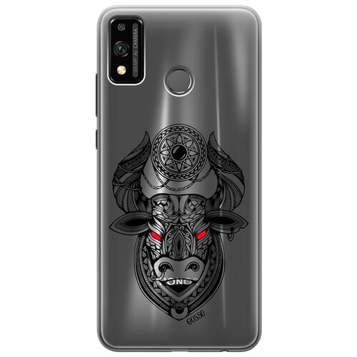 фото Ультратонкий силиконовый чехол-накладка для honor 9x lite с 3d принтом "grand bull" gosso
