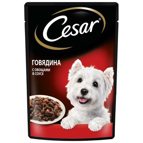 Cesar Влажный корм для взрослых собак, с говядиной и овощами (34 штуки)