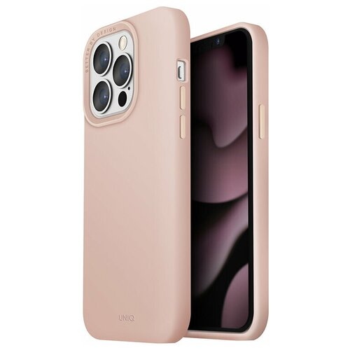 Силиконовый чехол Uniq LINO для iPhone 13 Pro Max, розовый чехол uniq lino для iphone 13 розовый