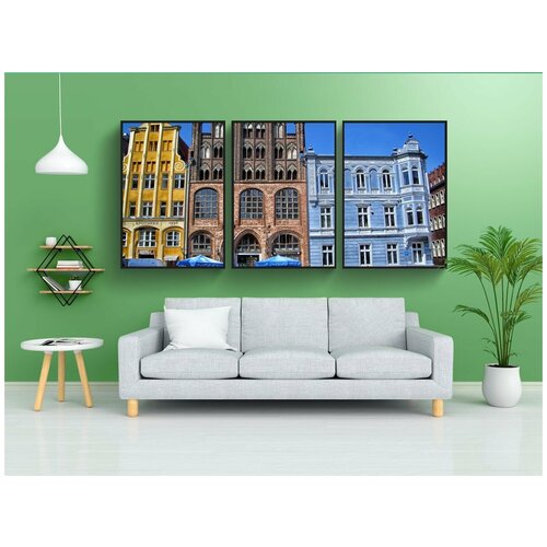 фото Набор модулных постеров для интерьера "штральзунд, германия, городок" 60x90 см. в тубусе, без рамки lotsprints