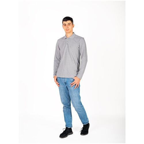 фото Рубашка-поло мужская длинный рукав rikos