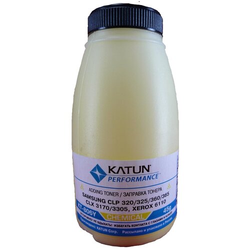 Katun KT-807Y тонер (HP 125A) желтый 45 гр (совместимый) тонер profiline для hp 125a тонер pl tnr s107 y 45 b 45 гр желтый