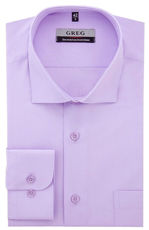 Рубашка GREG, прямой силуэт, длинный рукав, карманы, фиолетовый