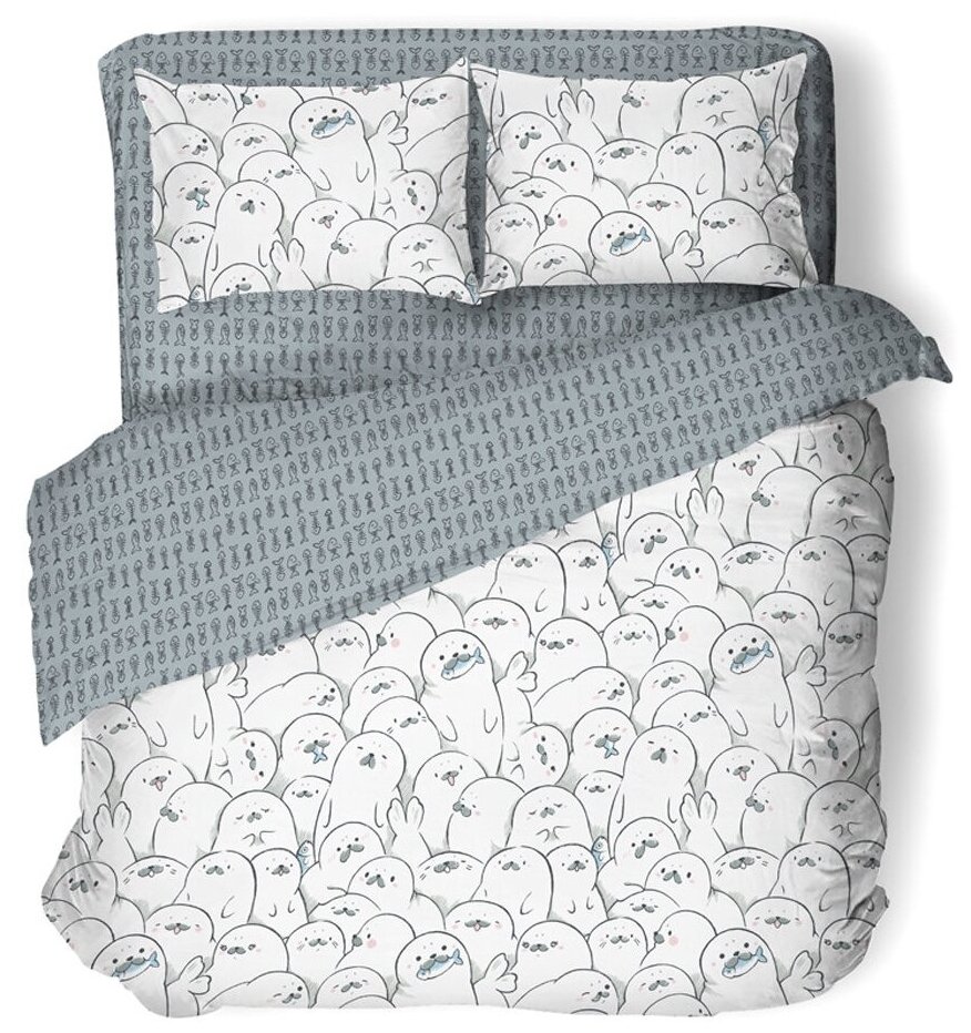 Постельное белье Uniqcute 1,5-спальное, Поплин, наволочки 50х70 см, Эми