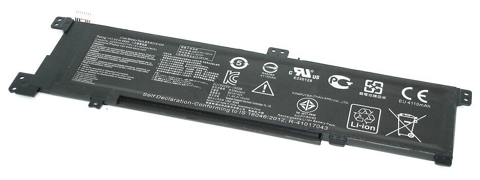 Аккумуляторная батарея для ноутбука Asus K401L (B31N1424) 11.4V 4110mAh черная