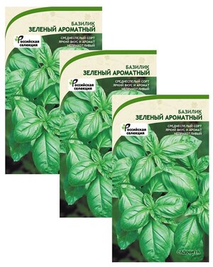 Семена Базилик Зеленый Ароматный 0,5гр Садовита (3 пакета)