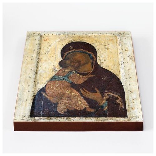 Владимирская икона Божией Матери, Андрей Рублев XIV-XV вв, печать на доске 20*25 см