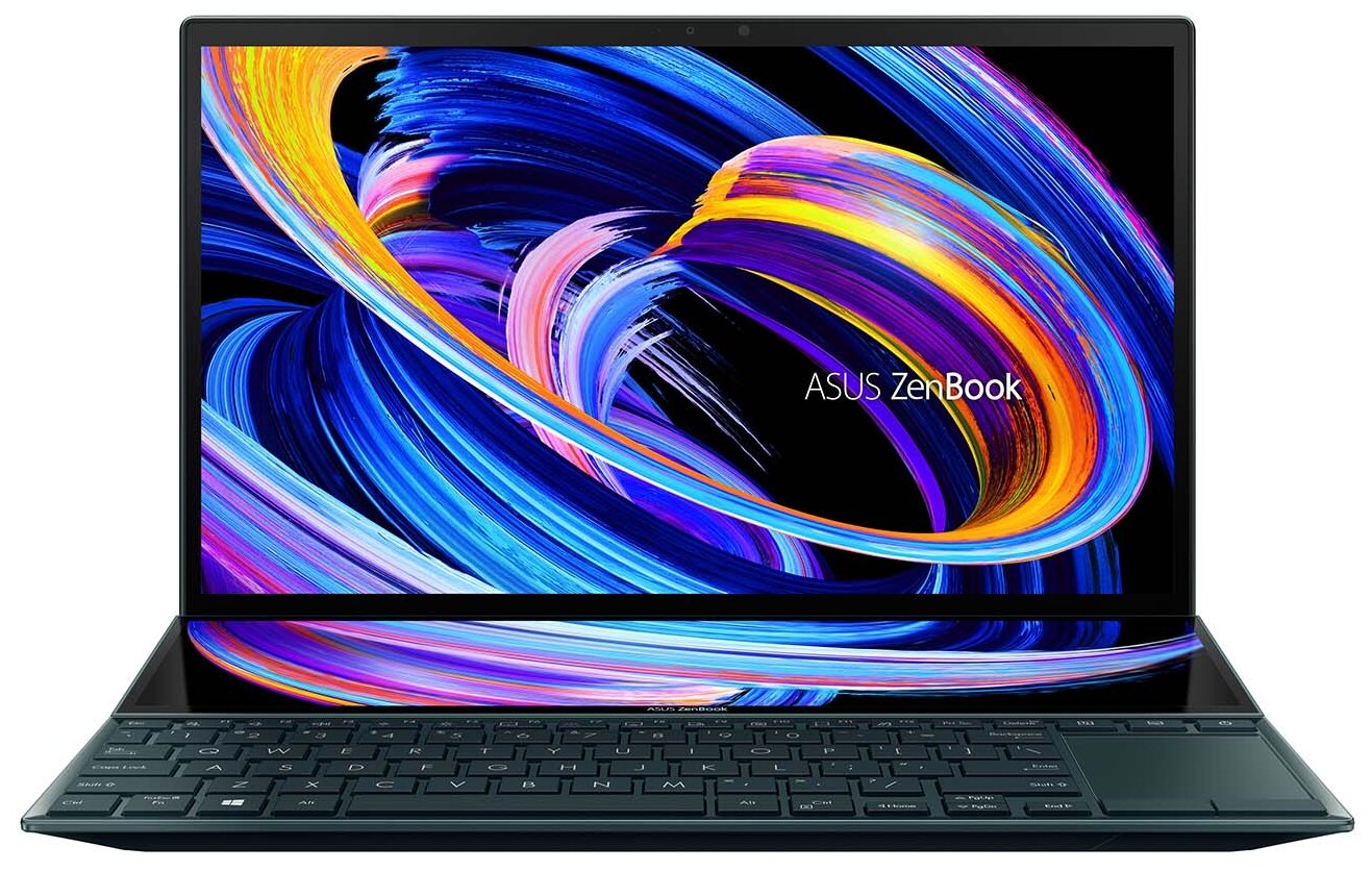14" Ноутбук ASUS Zenbook Duo 14 UX482EA-HY221R 1920x1080, Intel Core i7 1165G7 2.8 ГГц, RAM 32 ГБ, SSD 1 ТБ, Intel Iris Xe Graphics, Windows 10 Pro, 90NB0S41-M002S0, Celestial Blue