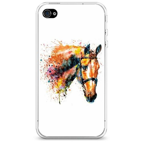 фото Силиконовый чехол "лошадь арт 4" на apple iphone 4/4s / айфон 4/4s case place