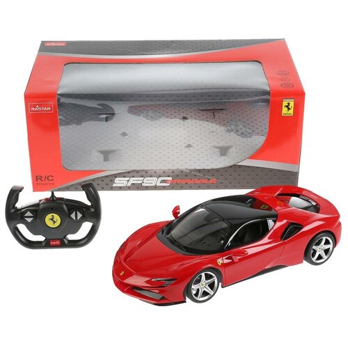 Машина р/у Феррари sf90 stradale 1:14, со светом Rastar 97300 rastar машина р у bugatti chiron 1 14 со светом