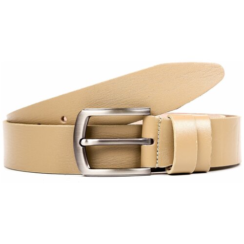 фото Ремень fabretti, натуральная кожа, металл, для мужчин, размер 125, длина 130 см., бежевый
