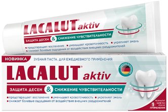 Зубная паста LACALUT Aktiv защита десен и снижение чувствительности, 75 мл, 65 г