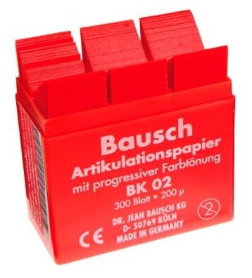BK 02 артикуляционная бумага 300 листов красная 200 мкм 2729₽