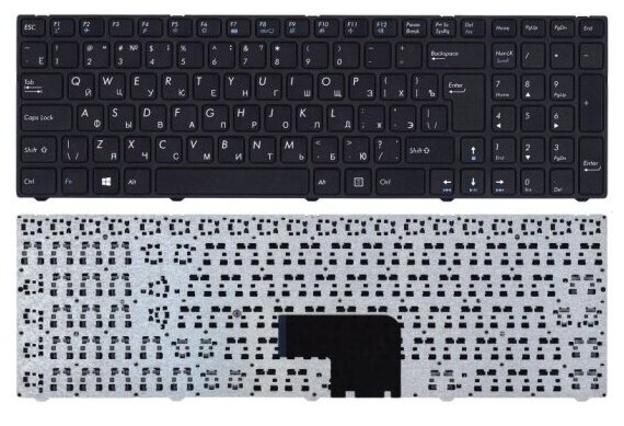 Клавиатура для ноутбука AMPERIN DNS Pegatron C15 C17 черная с рамкой