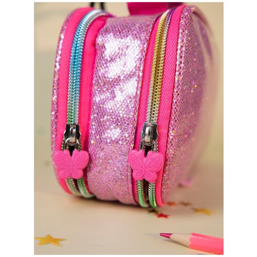фото Пенал-косметичка с пайетками "bright dreams. бабочка", цвет фуксия михи михи