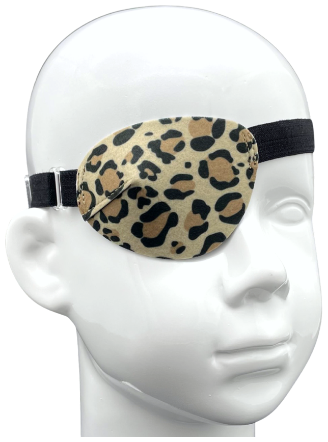 Окклюдер на резинке eyeOK "Леопардовый", размер детский, для закрытия правого глаза, анатомический