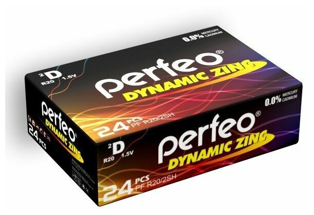 Батарейка Perfeo R20/2SH Dynamic Zinc, 24шт