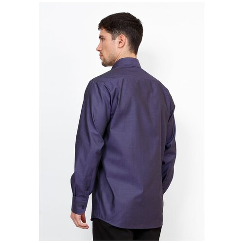 фото Рубашка мужская длинный рукав berthier heiko-64447/ comf-m(0), прямой силуэт / сlassic fit, цвет фиолетовый, рост 174-184, размер ворота 44