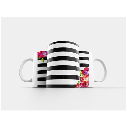 фото Кружка "вычислить, задний план, цветы" 320 мл lotsprints