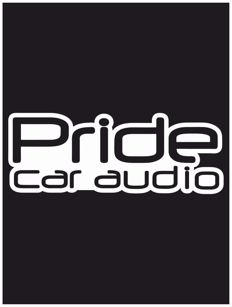 Наклейка на авто "PRIDE car audio" 20х7 см