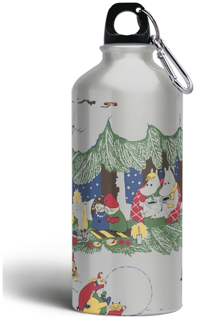 Бутылка спортивная/туристическая фляга новый год рождество муми тролль - 6137