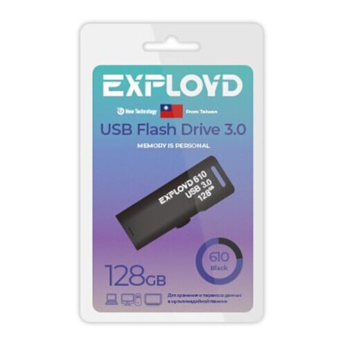 USB Flash Drive 128Gb - Exployd 610 3.0 EX-128GB-610-Black