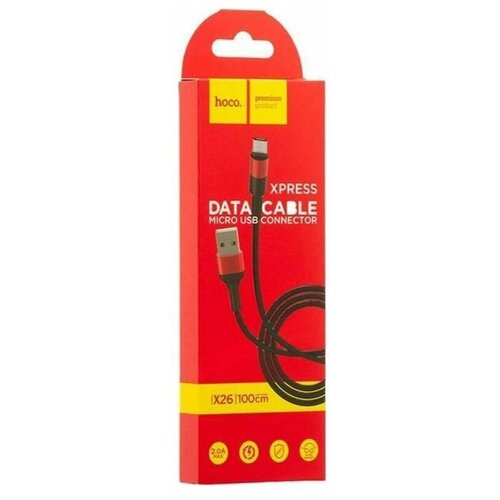 Кабель для зарядки и передачи данных, USB - Lightning, 2A, 1м, Hoco X26 (красный)