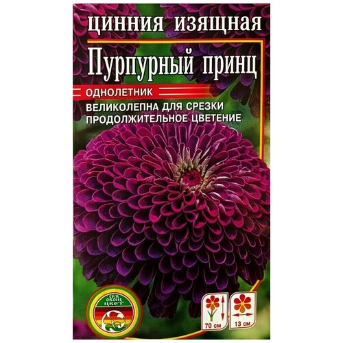 Семена Цветов Цинния Изящная Пурпурный Принц однолетник 0,4гр