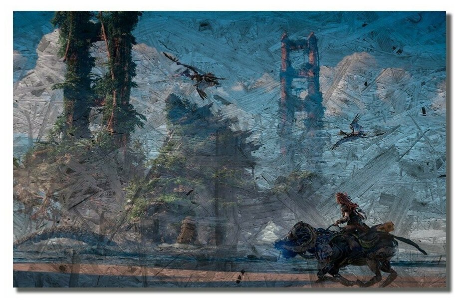 Картина интерьерная на рельефной доске, рисунок игра Horizon zero dawn 2 5359 Г