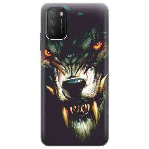 фото Ультратонкий силиконовый чехол-накладка для xiaomi redmi 9t / poco m3 с принтом "злой оборотень" gosso