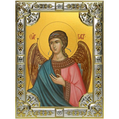 Икона Гавриил Архангел, 18х24 см, в окладе икона архангел гавриил на мдф 6х9