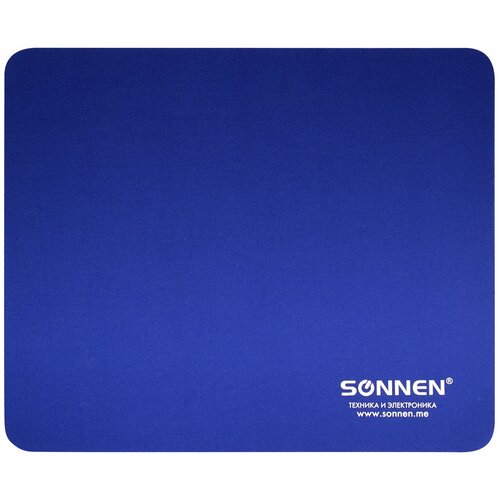 фото Коврик для мыши sonnen "blue", резина + ткань, 220х180х3 мм, 513308